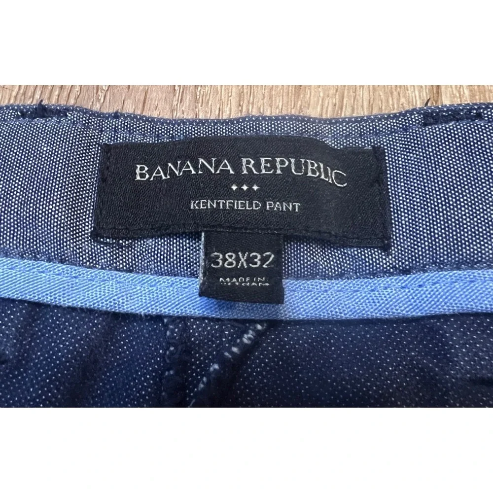 Banana Republic Kentfield Pant Mens 38x32 Blue Chino Cotton Casual Trousers‎